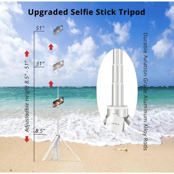 All In One Extendable Tripod Selfie Stick Stand with Adjustable Rods - New - Picture 2 of 4